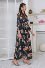 Load image into Gallery viewer, Noir Blossom Maxi