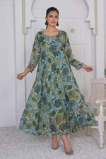 Load image into Gallery viewer, Green floral Maxi