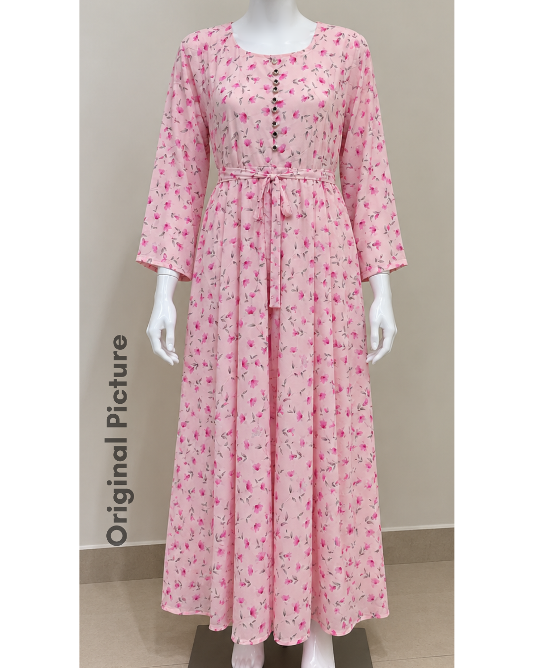 Rose Confetti Pink Floral Chiffon Maxi Dress