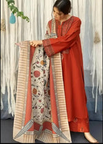 Load image into Gallery viewer, Gulnaar Rust Linen Ensemble