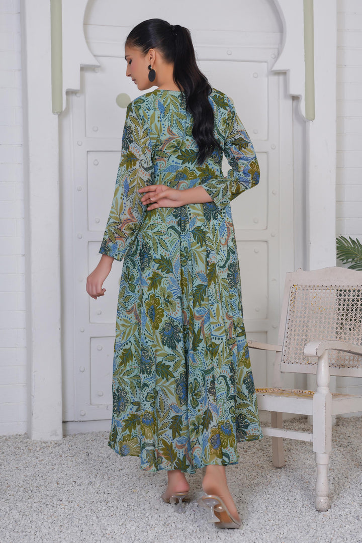 Green floral Maxi