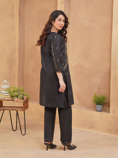 Black Grace Embroidered Dress