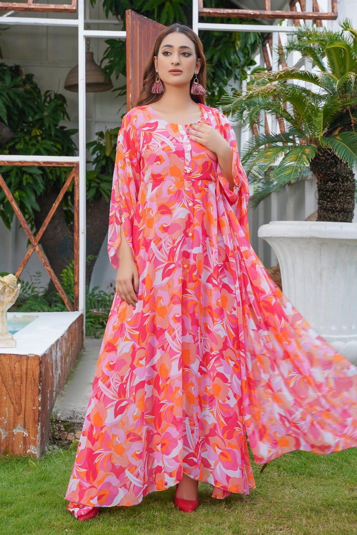 Pink Leaf Maxi