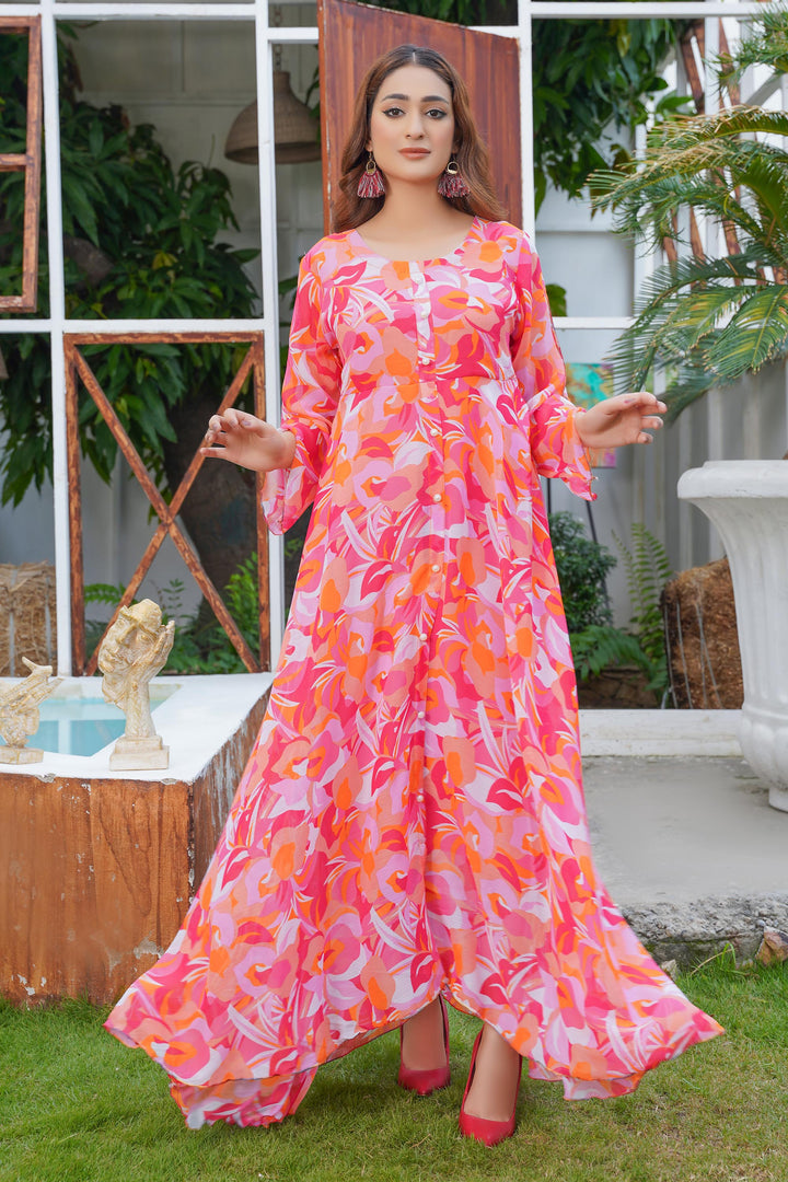 Pink Leaf Maxi