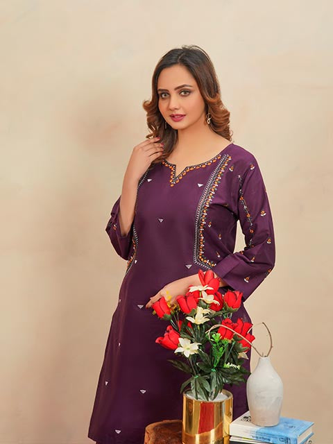 Purple Grace Embroidered Dress