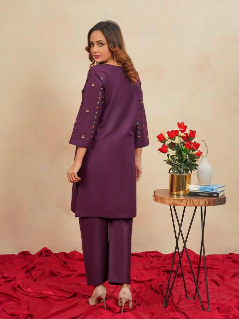 Purple Grace Embroidered Dress