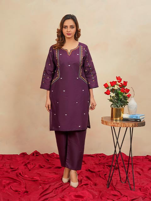 Purple Grace Embroidered Dress