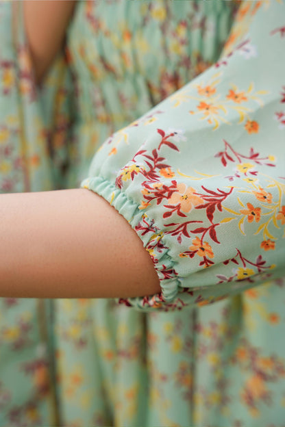 Green Frill Maxi