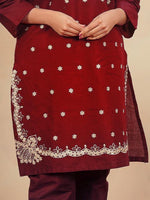 Load image into Gallery viewer, Maroon Glam Embroidered Dess
