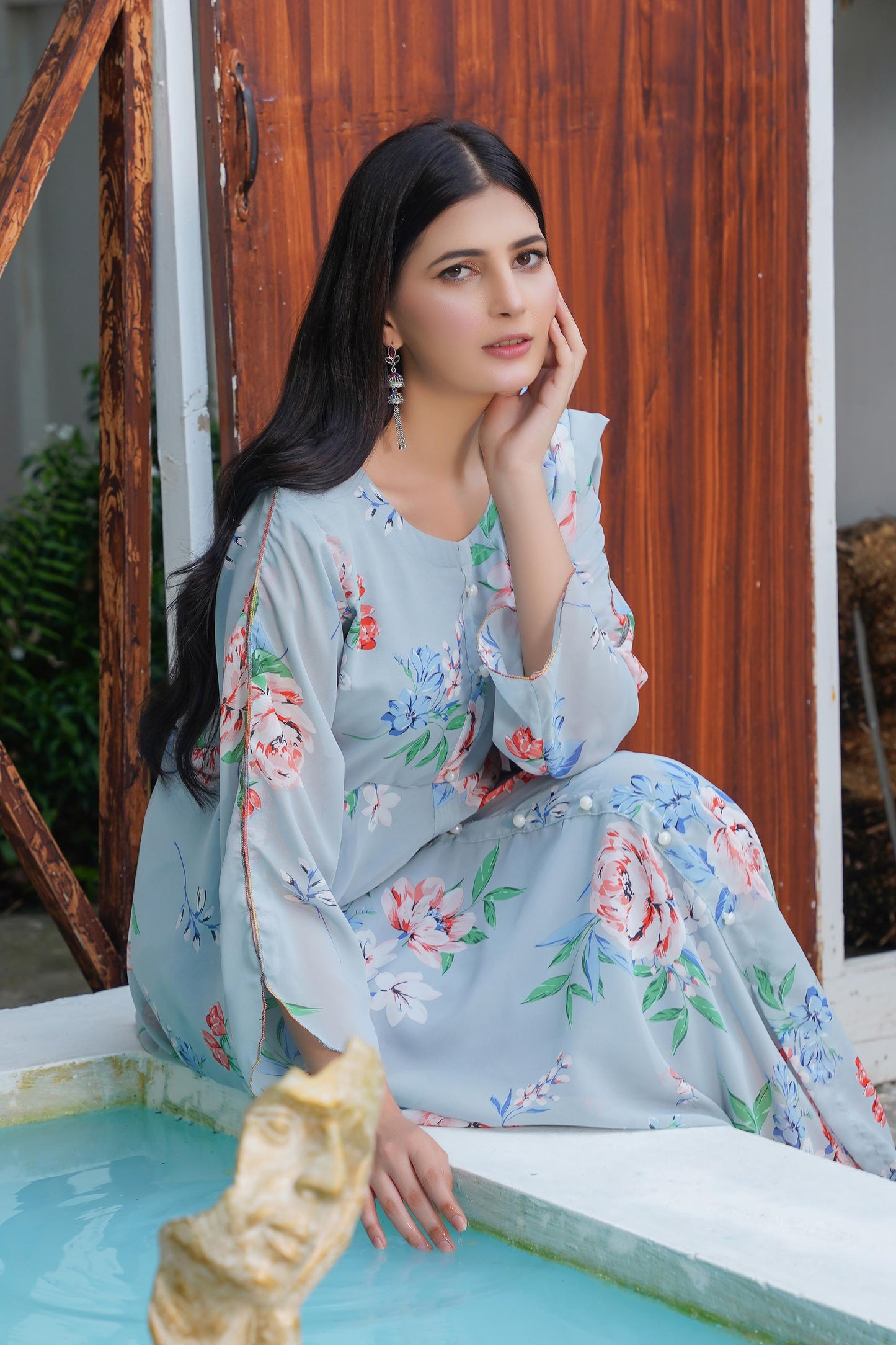 Grey Bloom Maxi