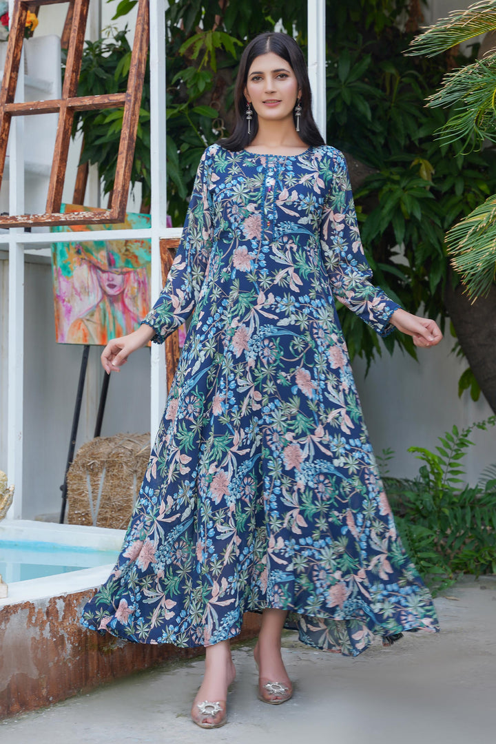 Navy Bloom Maxi