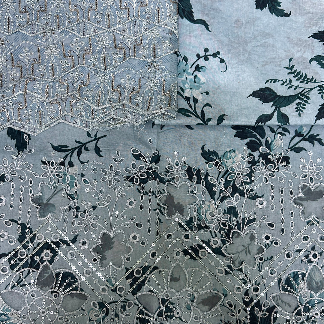 Sea Green Floral Printed Lawn Suit