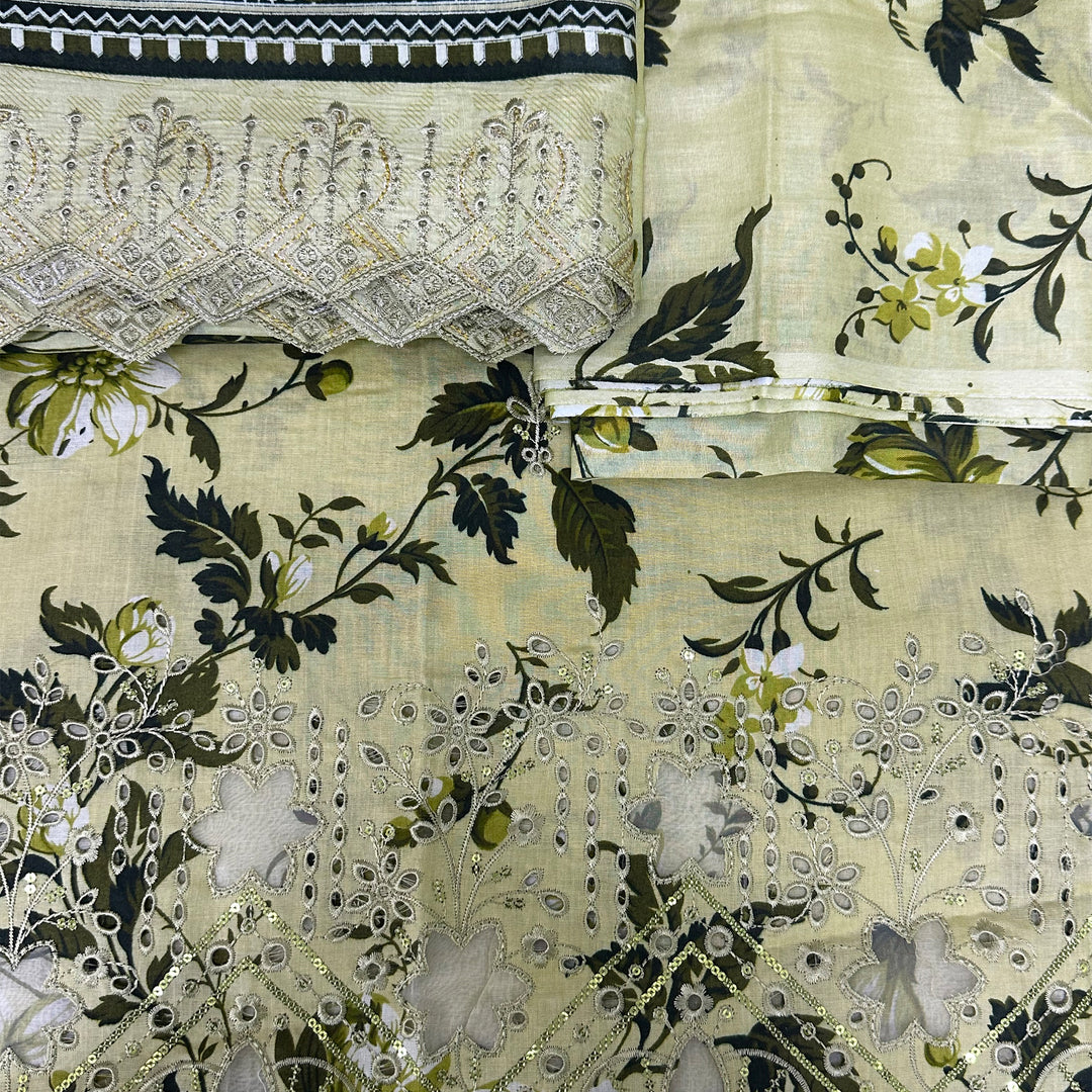 Pastel Pistachio Floral Printed Lawn Suit