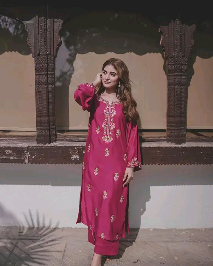 Magenta Heritage Embroidered Kurta Set