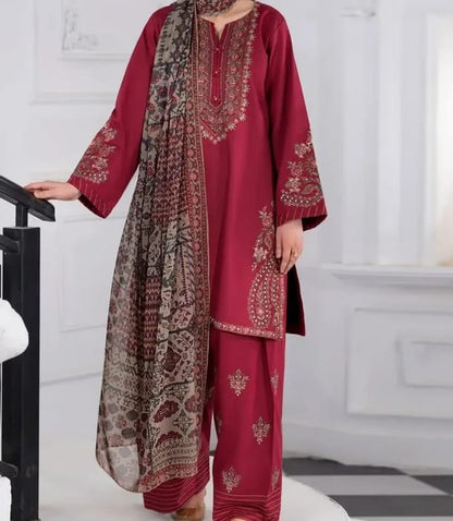 Afsana Embroidered Cotton Farshi Suit