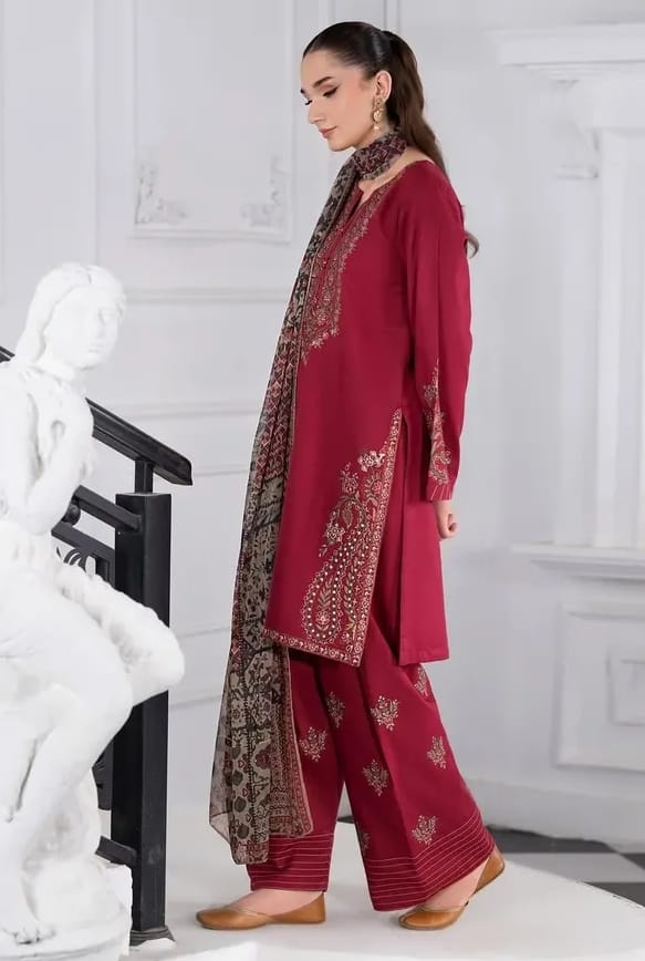 Afsana Embroidered Cotton Farshi Suit
