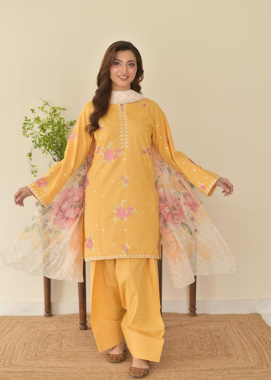 Marigold Bloom Embroidered Kurta Set
