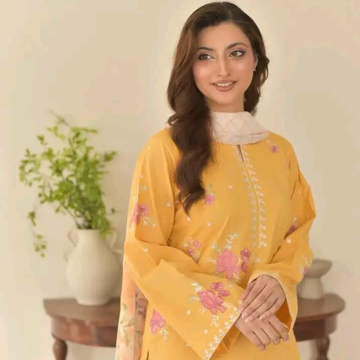 Marigold Bloom Embroidered Kurta Set